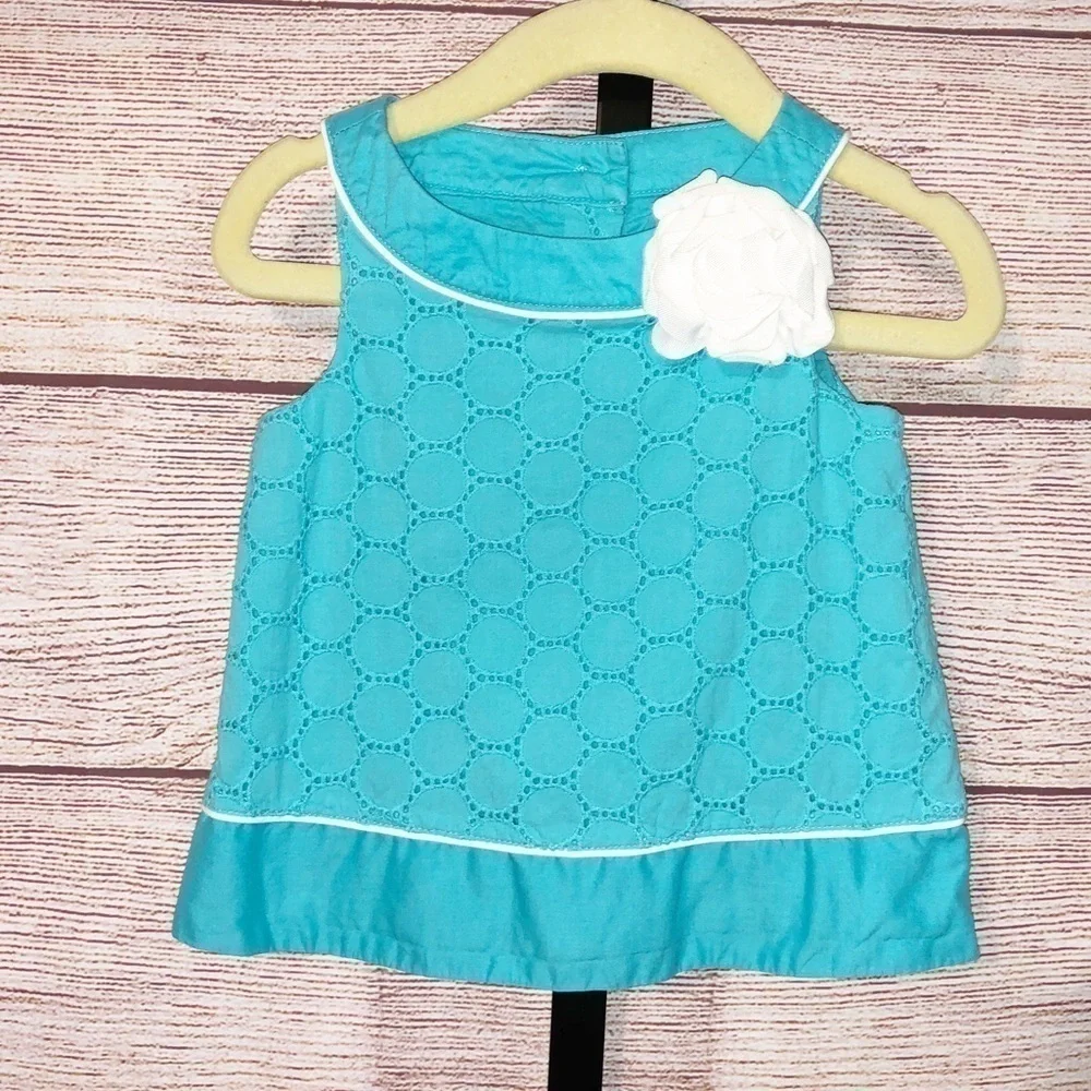 Janie and Jack Teal Garden Sleeveless Top Size 18-24Months